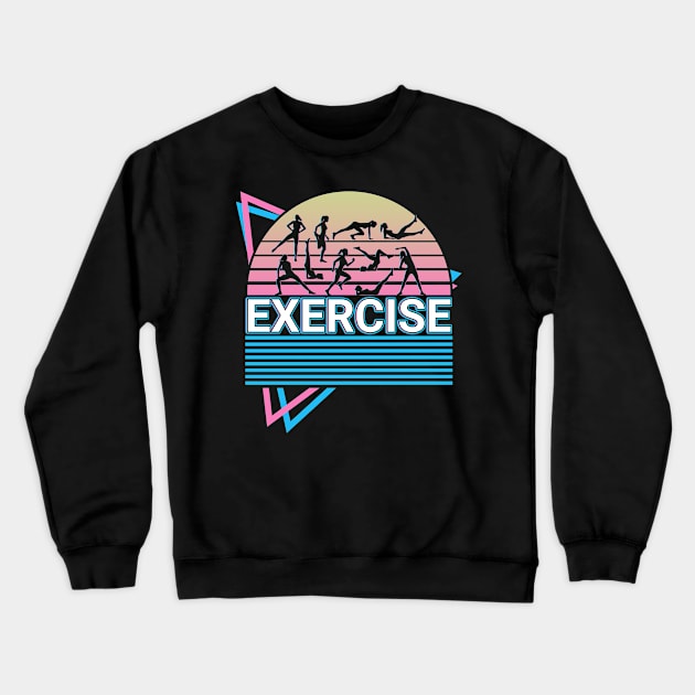 Exercise Workout Fitness Retro Crewneck Sweatshirt by Alex21
